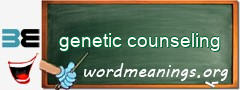 WordMeaning blackboard for genetic counseling